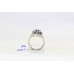 Oxidized Ring Silver 925 Sterling Women's Purple Zircon & Marcasite Stone A576